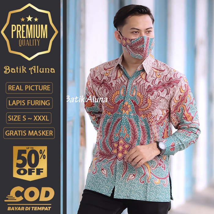 BATIK PRIA LENGAN PANJANG MEWAH PREMIUM ALUNA PRABUSENO SHANGHAI KERIS KEMEJA BATIK ACARA NIKAHAN KE