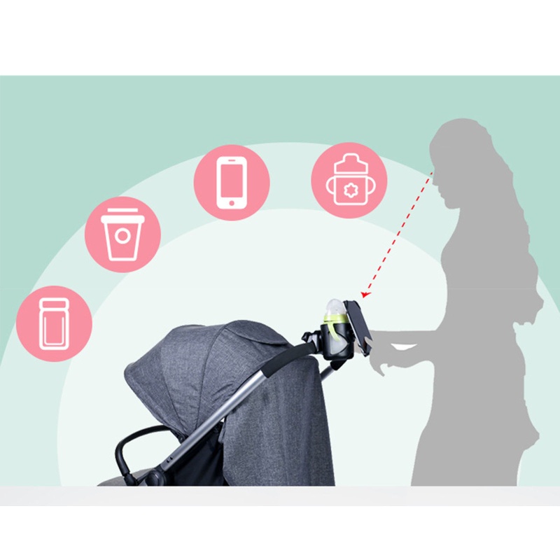 Mary 2 in 1 Bracket Holder Handphone Universal Rotasi 360 Derajat Untuk Stroller Bayi