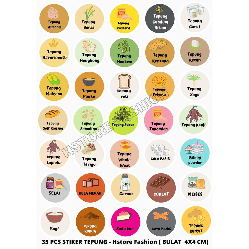 

Stiker Nama Label NamaTepung 30PCS Terlengkap Bisa Custom