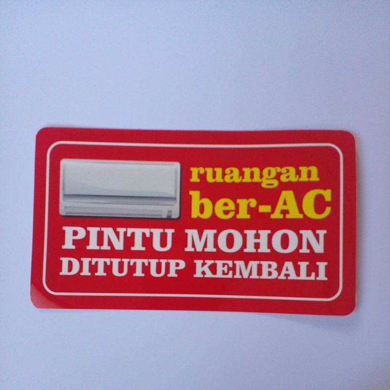 Stiker Ruangan Ber AC | Stiker Pintu Mohon Ditutup Kembali