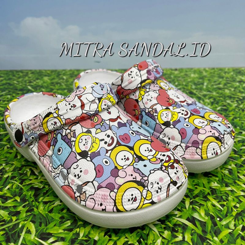 Sandal Anak Printing Gambar BTSS/Sandal Baim Anak Gambar Lucu/Sandal Kodok Anak Printing BY MITRA