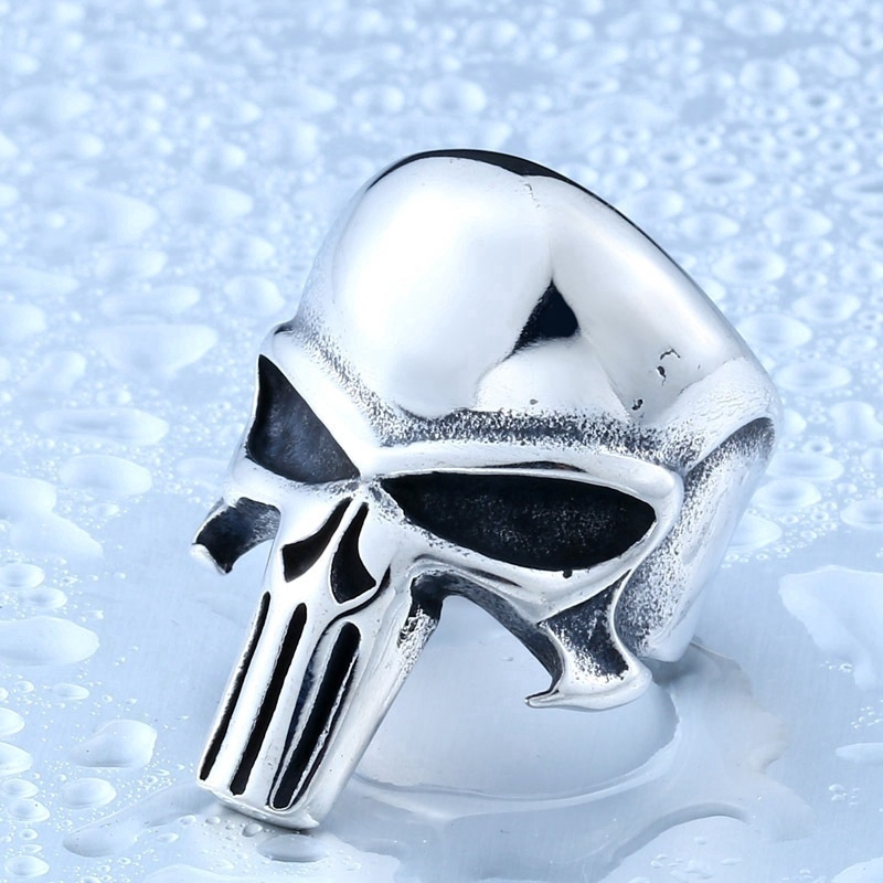 Pakaian Pria  Punisher SKull Cincin Perhiasan Baja tahan karat 316L