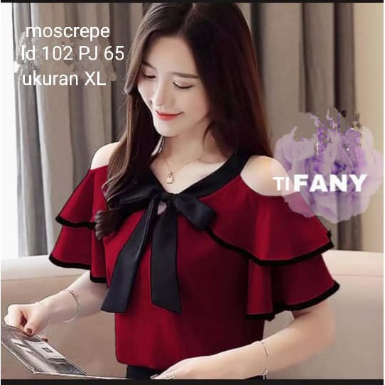 QFS BLOUSE TIFANNY / MAROON / FIT TO XL