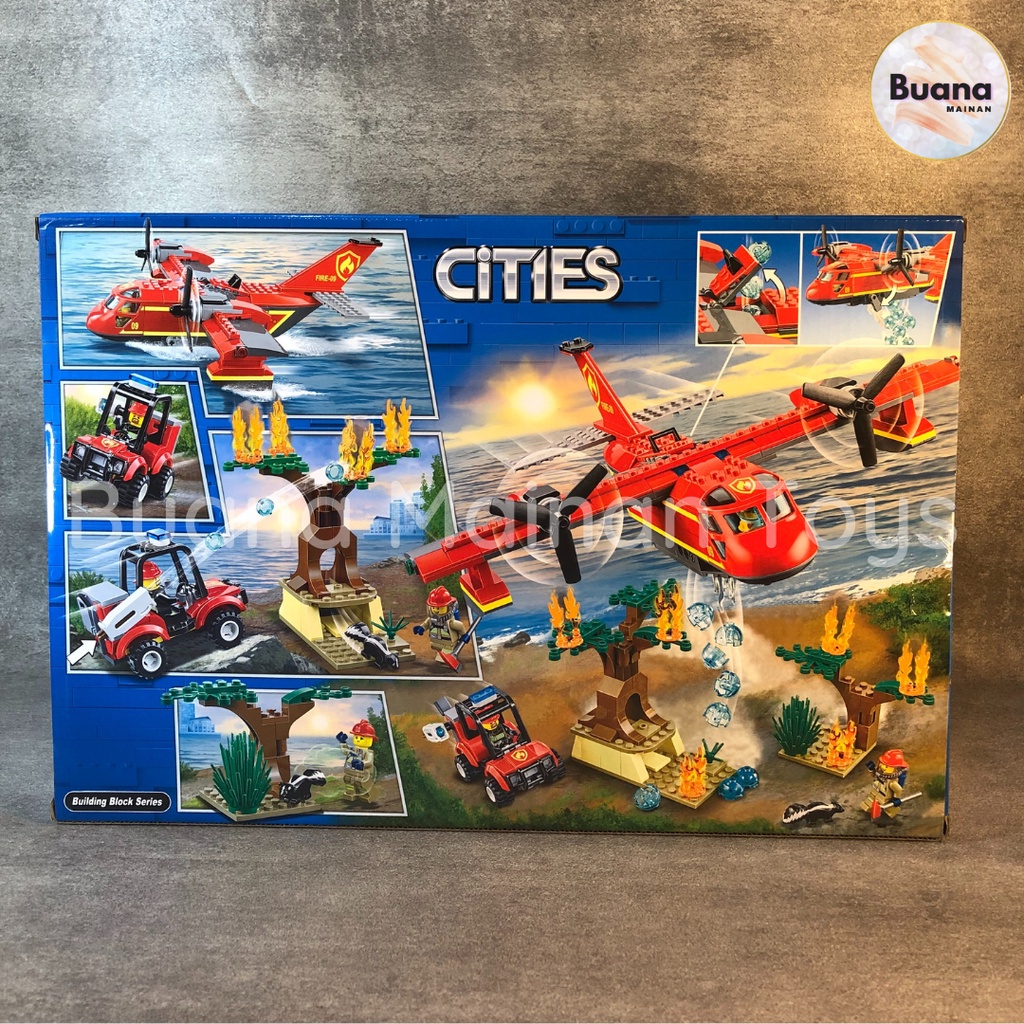 BRICKS LARI CITIES FIRE PLANE 11214 EDUKASI BRICK PESAWAT PEMADAM