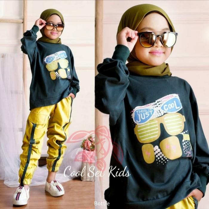 BAJU SETELAN ANAK PEREMPUAN SET 3IN1 FISH KID BAHAN