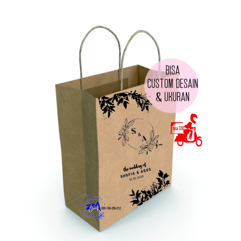 

Paperbag Size 12x4x16/Custom suka-suka/wedding/Olshop/Hajatan