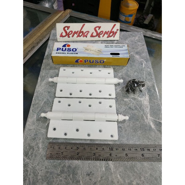 (/PASANG ENGSEL PVC PLASTIK) Engsel pintu kamar mandi 2pcs tebal