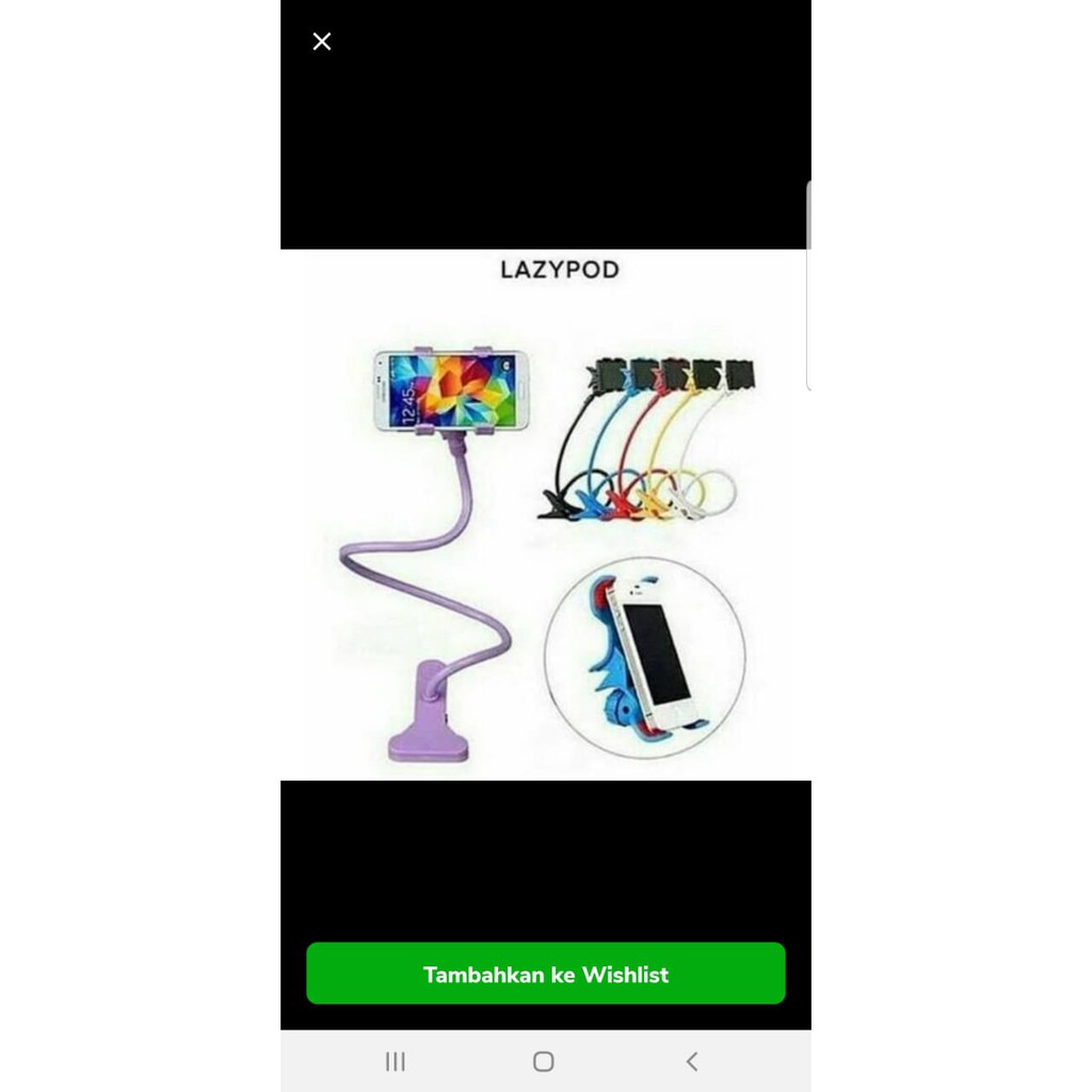 Lazypod jepit besi untuk HP smartphone holder stand narsis flexible