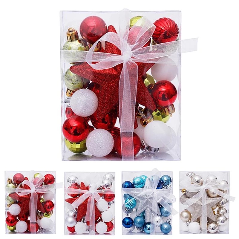 30pcs / Set Ornamen Bola Gantung Untuk Dekorasi Pohon Natal