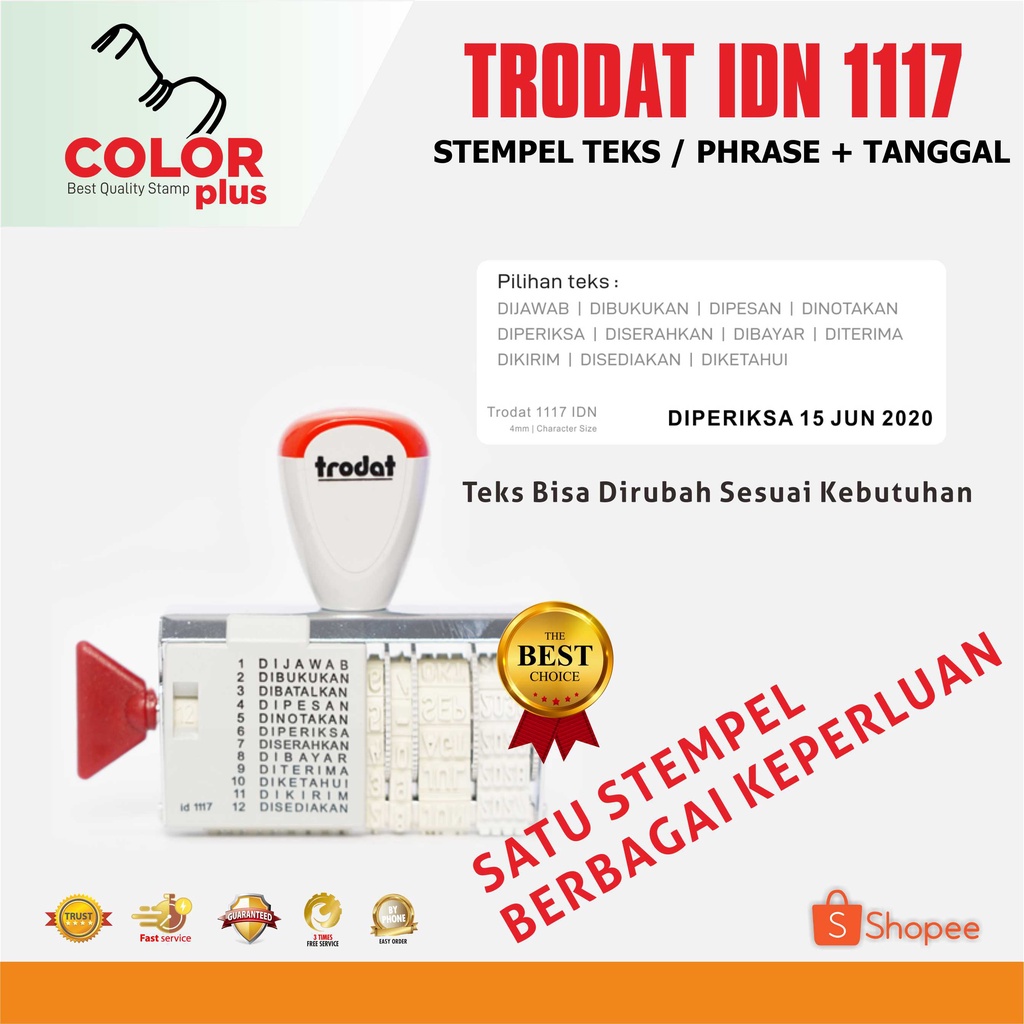 

STEMPEL TEKS & TANGGAL ( CLASSIC ) TRODAT IDN 1117