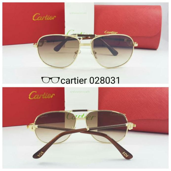 Kacamata Cartier Sunglass Pria Wanita 028301 Coklat