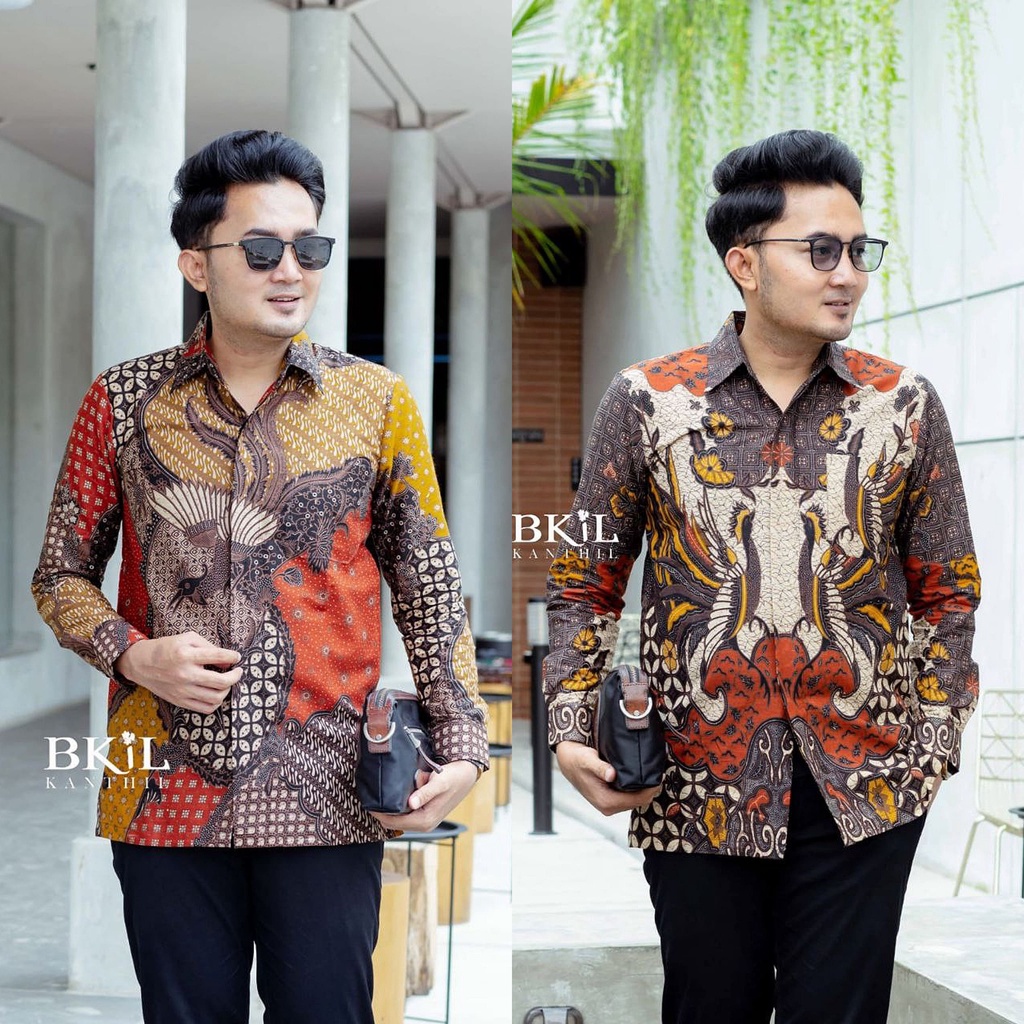 Kemeja Batik Pria Lengan Panjang M L XL XXL Baju Batik Pria Modern Batik Kerja Pria Batik Kantor Pria Seragam Batik