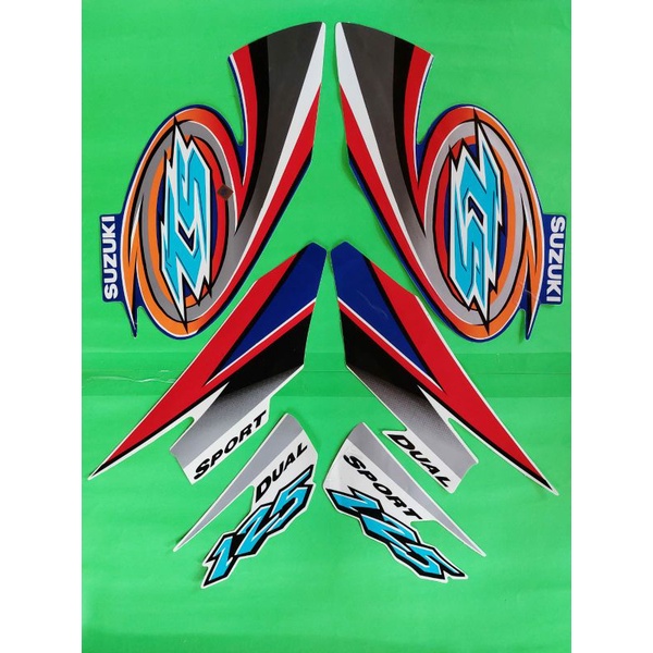 Striping Stiker Lis Les Body Motor Full Set Motor Suzuki TS 125 2004-2005 Standar Original Warna Hit