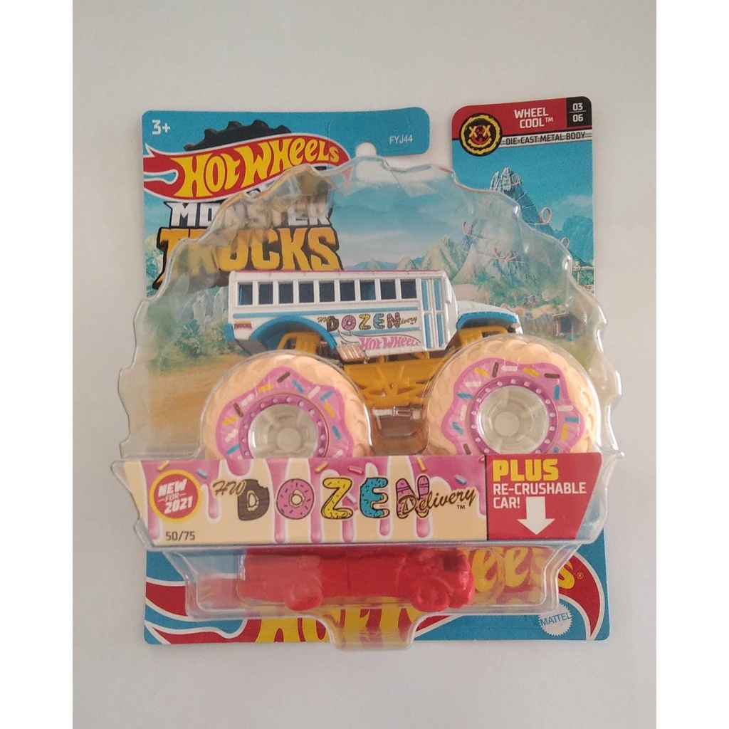 Diecast Hot Wheels Monster Trucks HW DOZEN DELIVERY Lot J 2021 Mobil Truk Mainan Anak Jam Scale 1/64