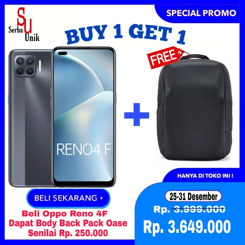 Oppo Reno 4F Ram 8GB/128GB Garansi Resmi | Shopee Indonesia