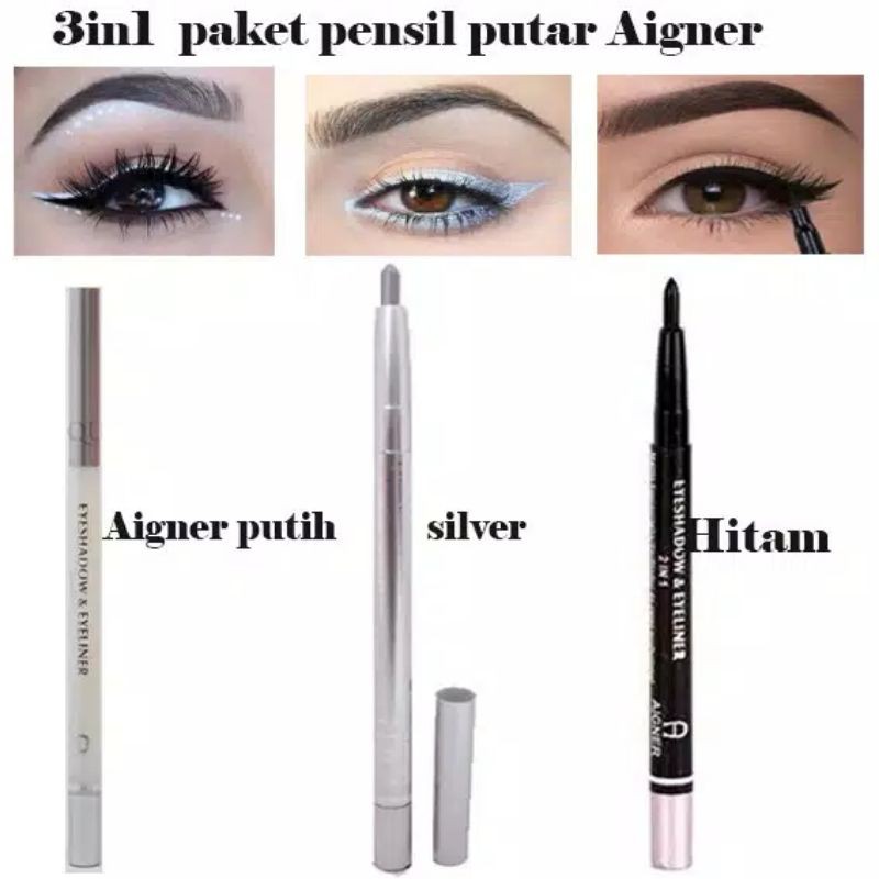 EYESHADOW &amp; EYELINER AIGNER PUTAR WARNA HITAM [ecer]