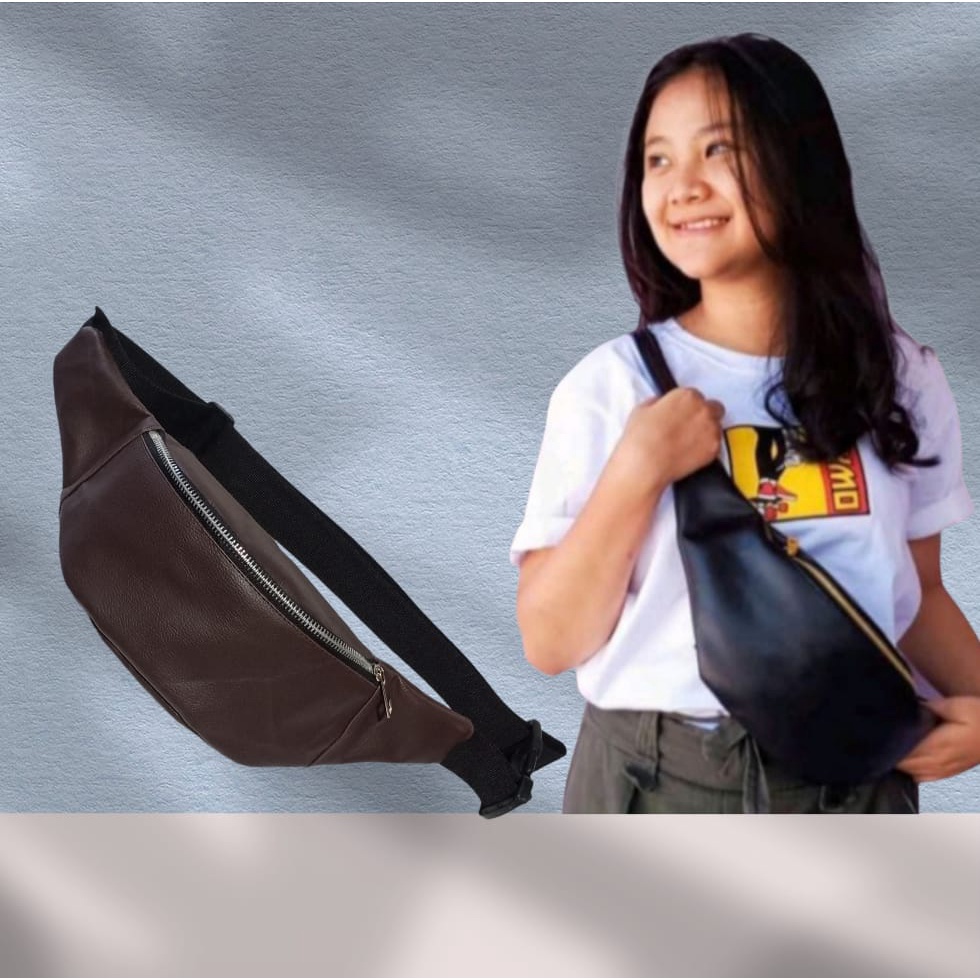 Tas Pinggang Waistbag Wanita Tas Pinggaang Kulit Baham Kulit Sintetis