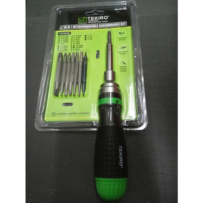 Tekiro 19 IN 1INTERCHANGEABLE SCREWDRIVER SET TEKIRO OBENG 19 IN 1 SET SD-IS1465