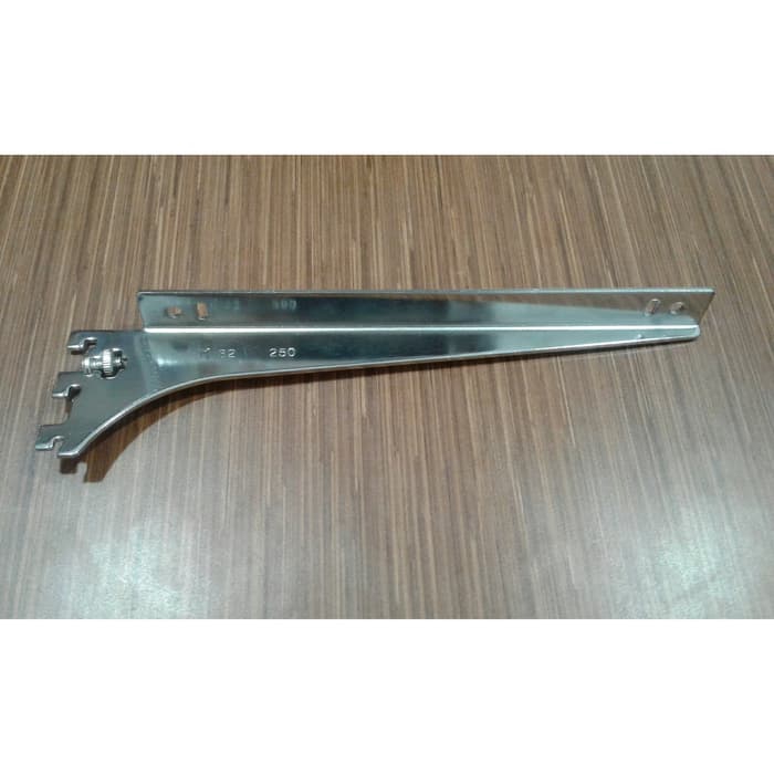 Daun Bracket Kayu/Triplek 25cm | Ambalan Rak Display chrome