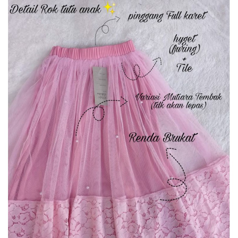Rok Tutu Mutiara Brokat Anak // Rok tutu anak 5 - 9 th