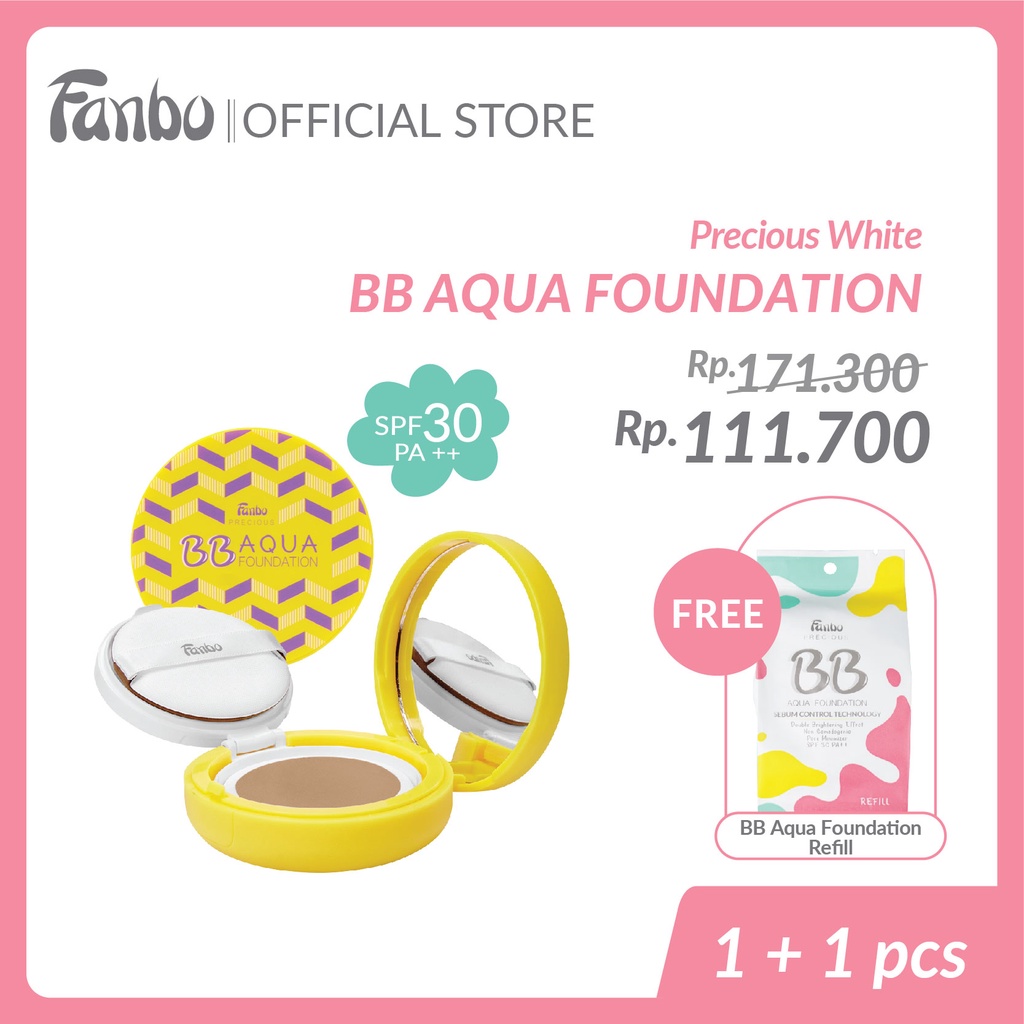 Fanbo Precious BB Aqua Foundation - Non Comedogenic - Sebum Control - SPF 30 PA++ | Free Refill