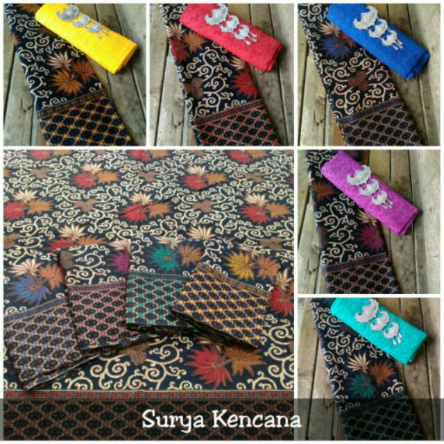 1 set kain batik motif surya kencana dan embos