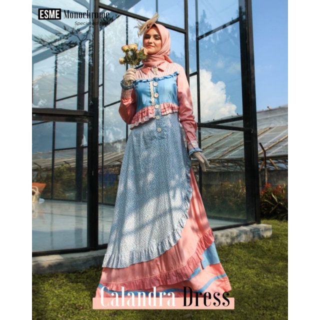 (READY) GAMIS ESME MONOCHROME CALANDRA DRESS