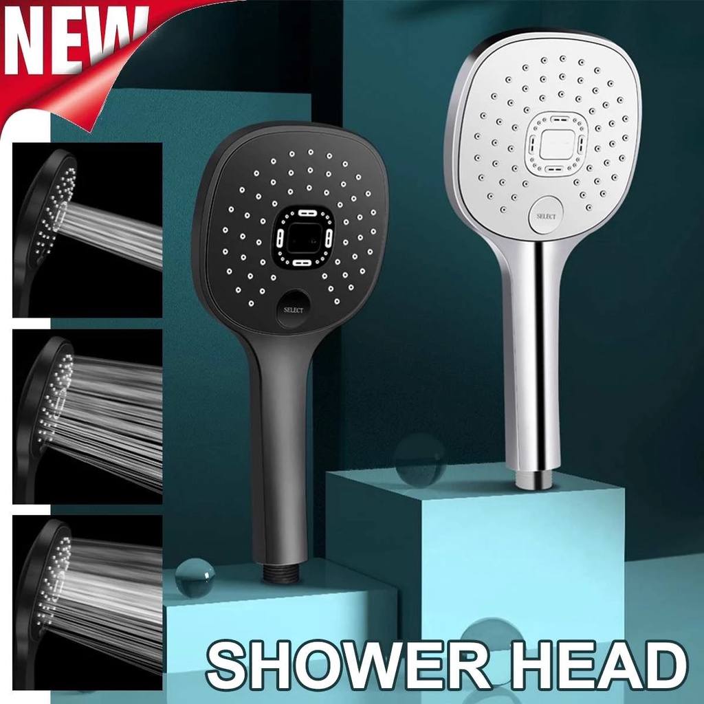 Kepala Shower Bentuk Bulat 3 Mode Adjustable Tekanan Tinggi Hemat Air Untuk Kamar Mandi