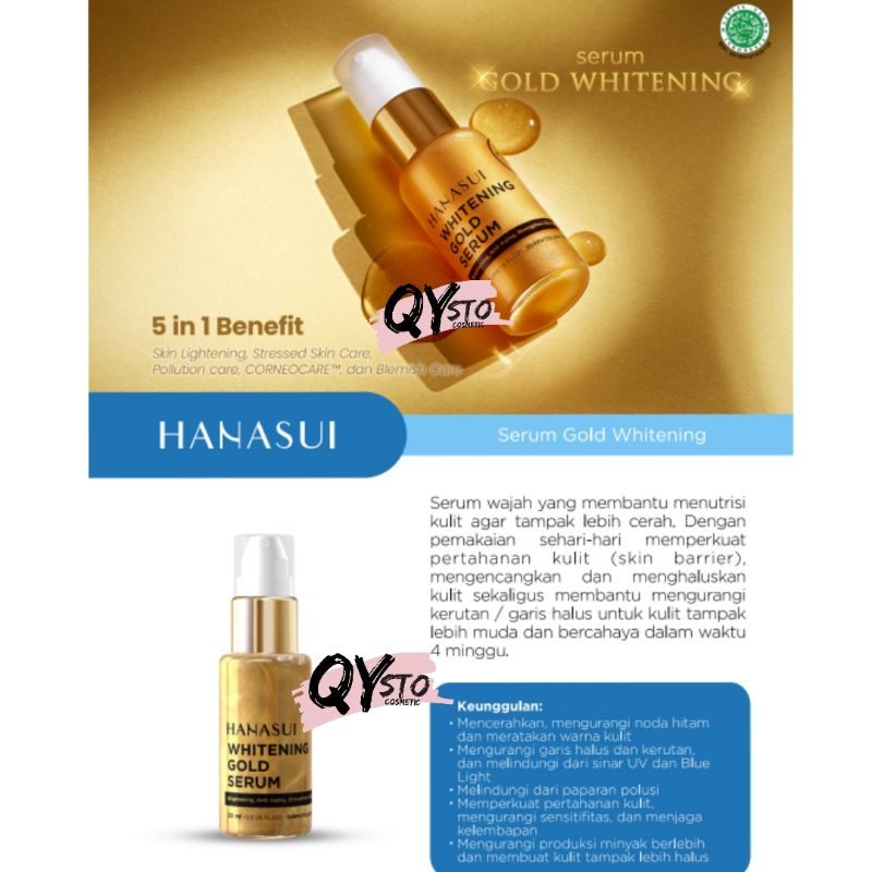 [ COD ] Qysto hanasui serum gold whitening hanasui serum whitening hanasui serum hanasui gold BPOM