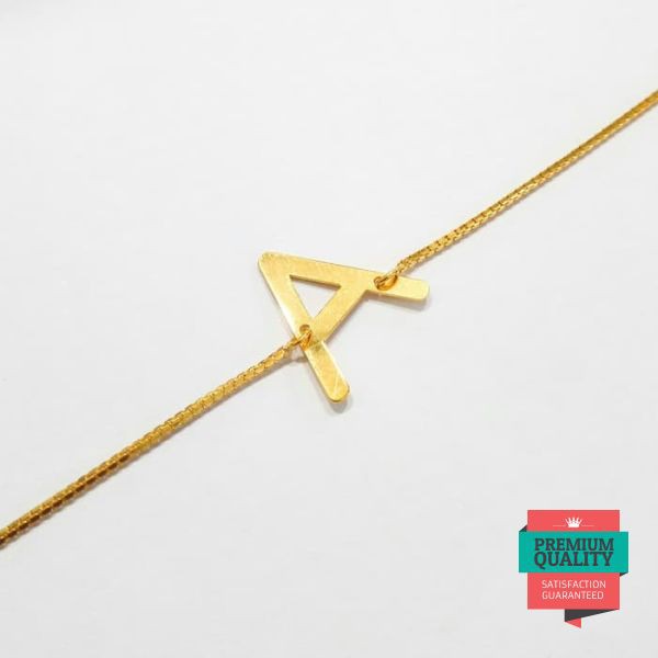 Grosir Gelang HWT huruf A emas asli kadar 875 Keren gelang serut boleh request huruf