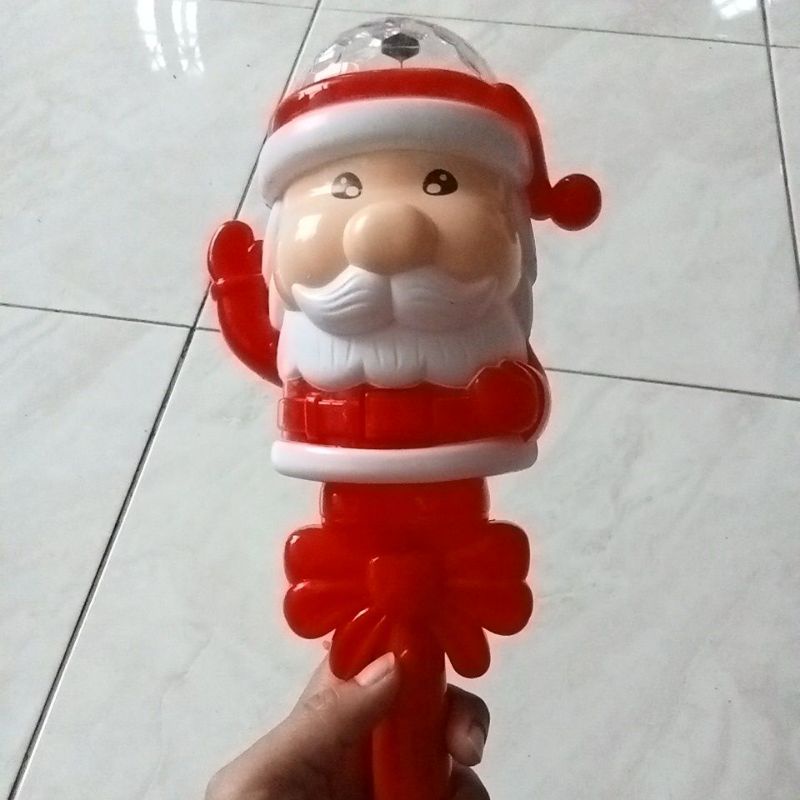 Mainan Tongkat Lampu Santa Claus Musik Jinggle Bell 3663