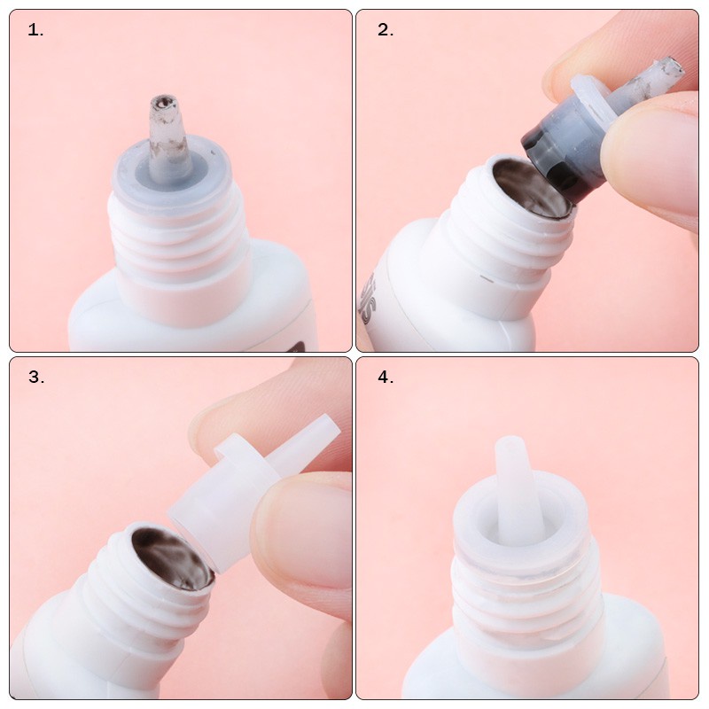 10/50pcs Universal Lem Bulu Mata Pengganti Botol Mulut Kepala Nyaman Dipanjangkan Lem Penggunaan Anti-blocking Tool