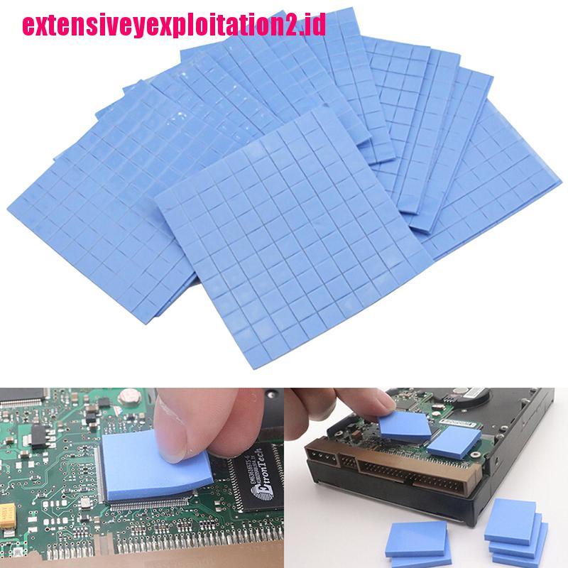 &lt; E2id &amp; &gt; 100Pcs Heatsink Silikon Konduktif Termal Pendingin CPU / GPU 10x10 X 0.5mm