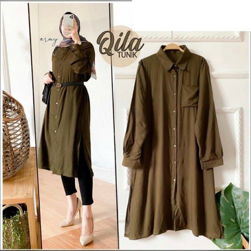 TUNIK SYAFIRA / TUNIK QILA  FULL KANCING BUSUI TUNIK MOSCREPE PREMIUM