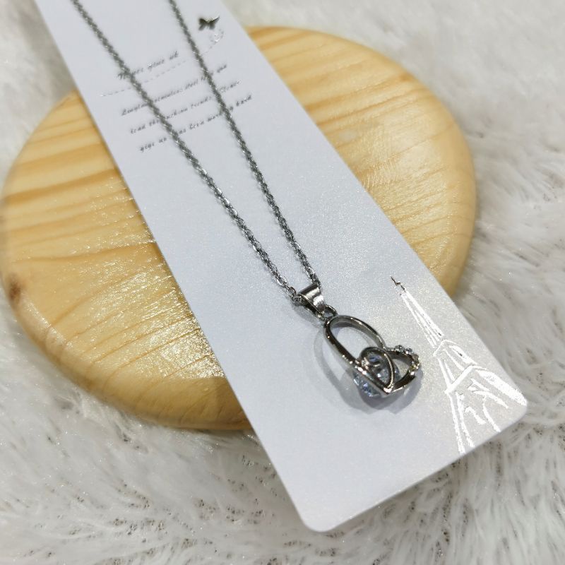 Kalung Titanium Wanita Dengan Liontin Bahan Titanium Antikarat Harga Grosir