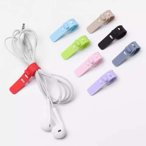 Pengikat Kabel Colorful Silicone Cable Tie Penggulung Organizer Rapi Warna Warni