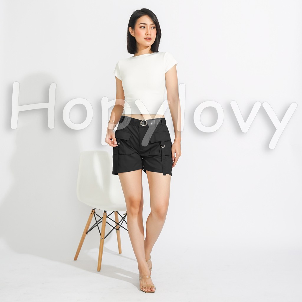 HOPYLOVY Hotpants Celana Pendek Wanita Kekinian Bahan Katun Raqila