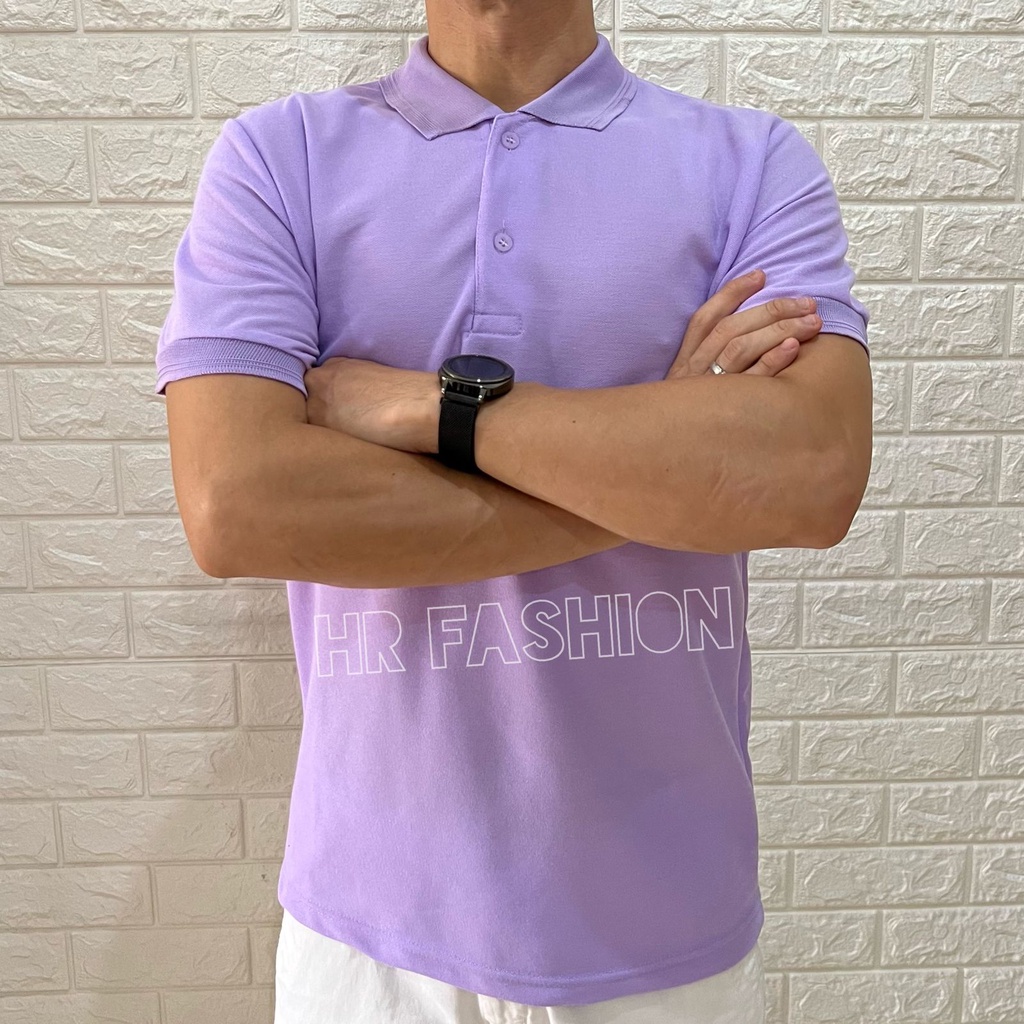 HRFASHION Kaos Polo Bahan PIQUE - Polo Shirt LILAC Polos
