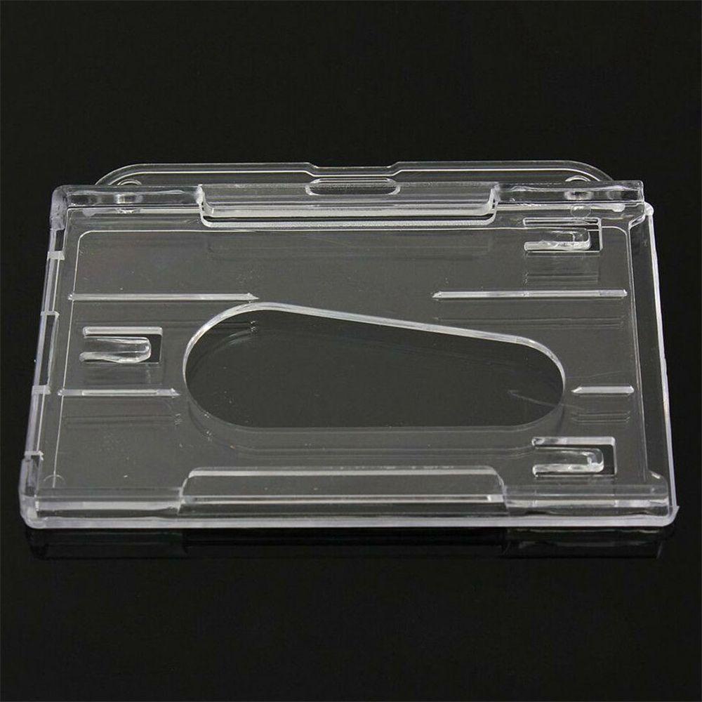 SKJK   Card Holder Horizontal 10Pcs ID Card Plastik Pass Badge Bening Case