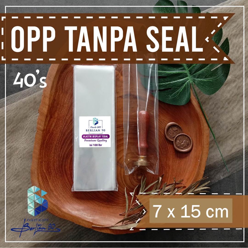 Plastik Opp Kaca 7 x 15 cm 40's mic / Plastik Opp Tanpa Lem 7x15 Isi 100 Lembar Tebal 40's Micron