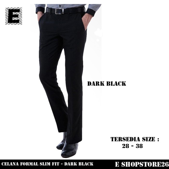 Celana Kerja Formal slim fit Pria - Hitam / Dark Black