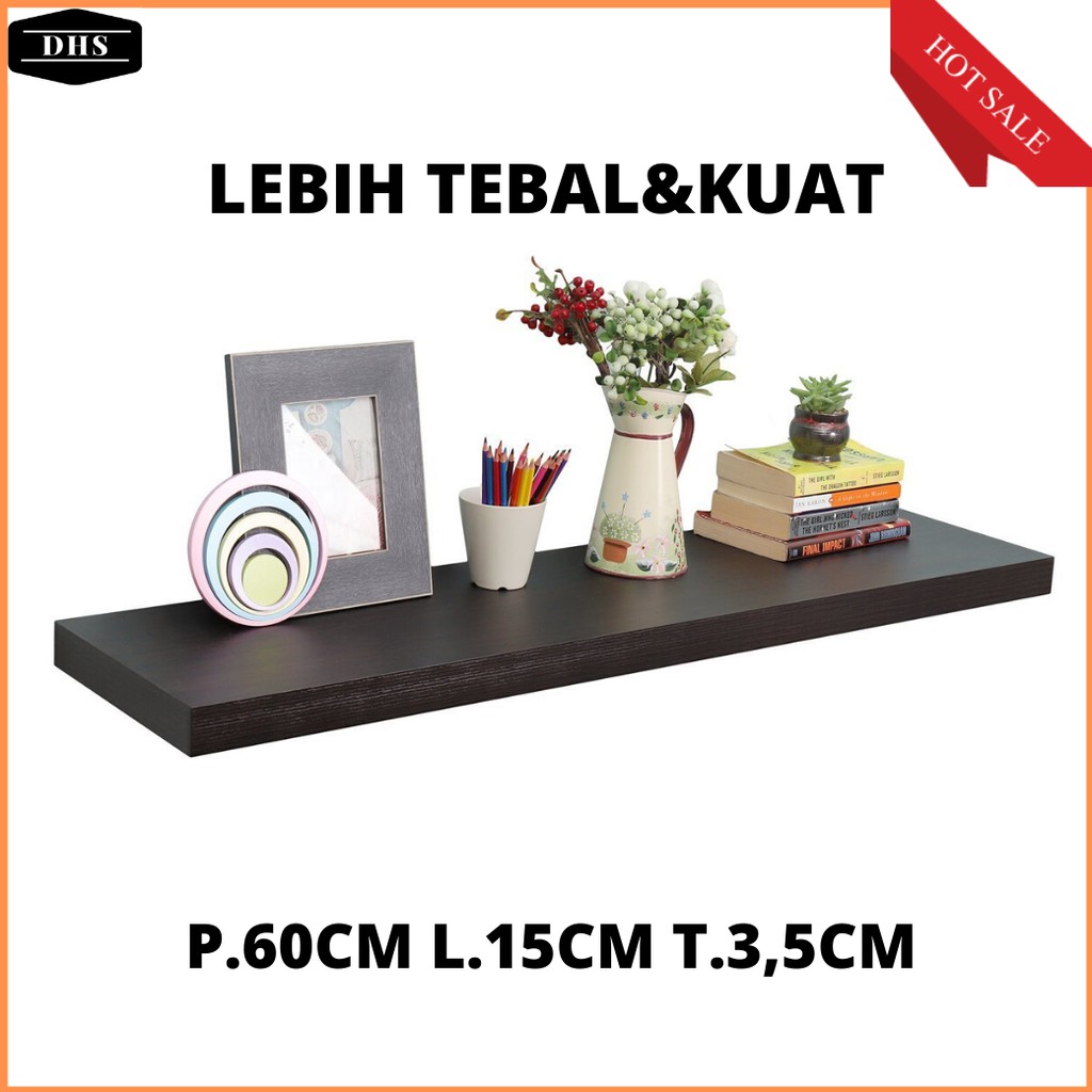 DHS014 DEKORASI DINDING  RAK  MELAYANG 60X15X3 5CM RAK  SUSUN RAK  MINIMALIS  Shopee Indonesia