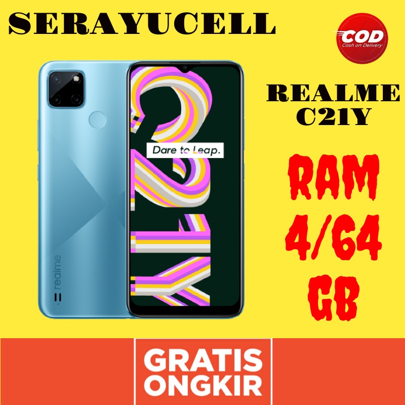 HP Android REALME C21Y RAM 4/64GB Garansi Resmi 100% Original