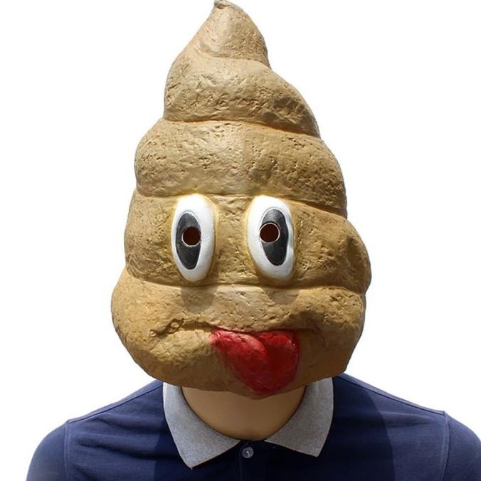 Topeng Kepala Poop Tokai Tai Full Latex Halloween Cosplay Lucu
