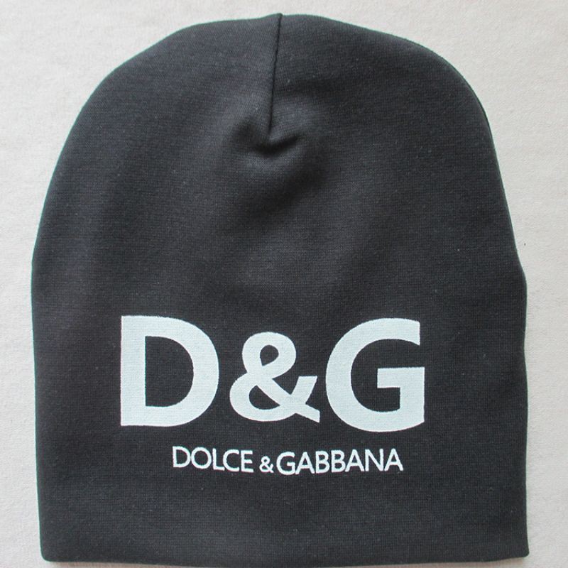 TOPI KUPLUK BAYI / TOPI ANAK UNISEX LUCU ( I LOVE MAMA / I LOVE PAPA )-D&G - HITAM
