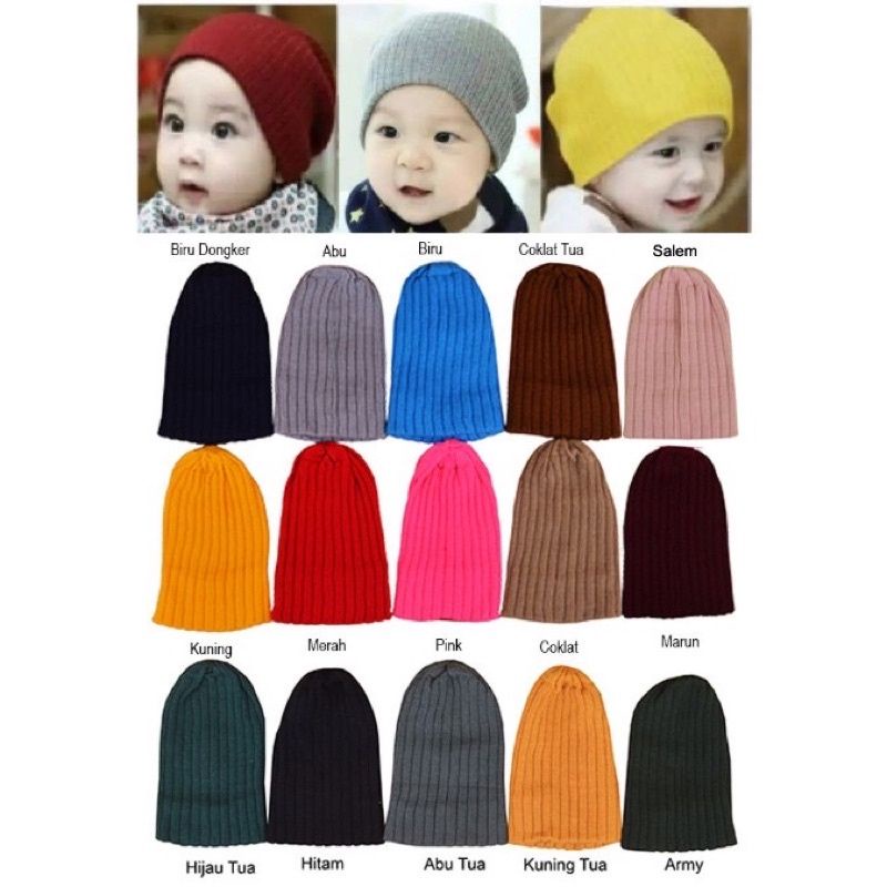 Topi kupluk rajut anak