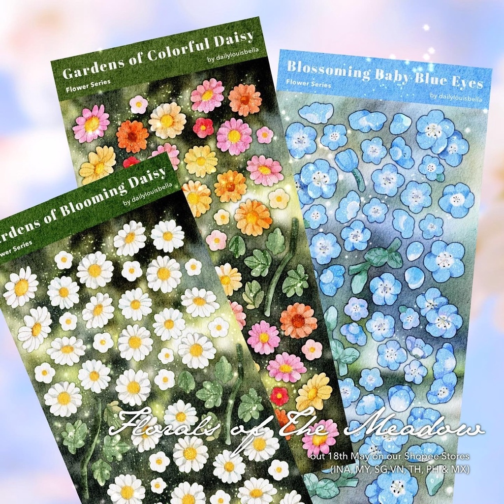 

Flower Series 5 Glitter Deco Sticker