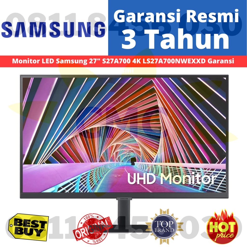 Monitor LED Samsung 27&quot; S27A700 S70A 4K LS27A700NWEXXD HDMI Resmi