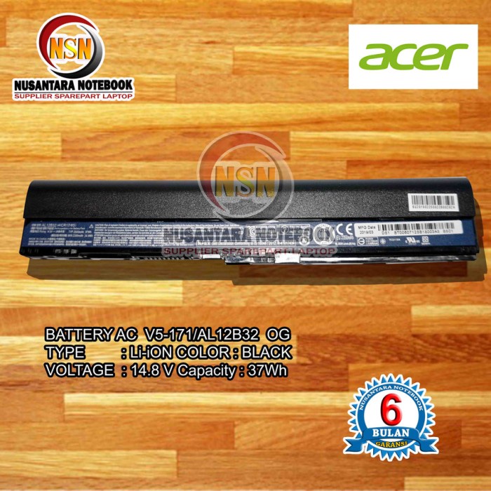 Baterai Original Acer AL12B32 For Laptop AspireOne 722 756 AO722 AO756