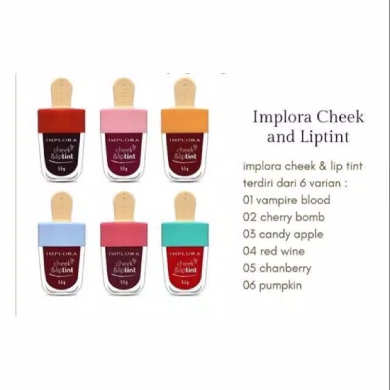 LIP TINT IMPLORA FULL COLOUR/CHEEK &amp; LIP TINT ORI 100%